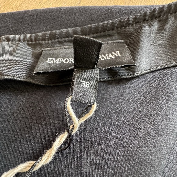 Emporio Armani Jersey Stretch Midi Pencil Skirt Size 2 Black Below Knee - Picture 6 of 16